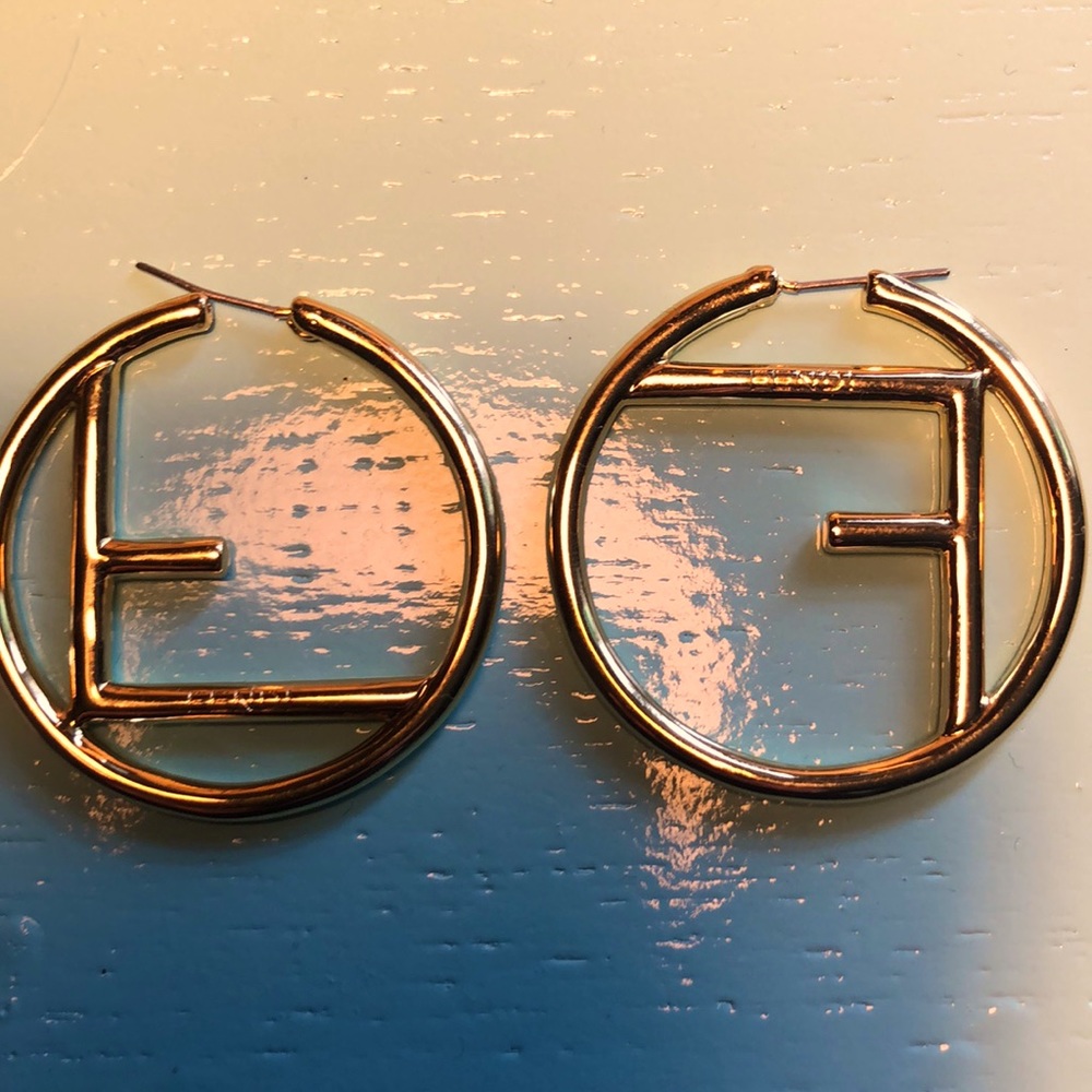 Fendi Gold Hoop F Earrings